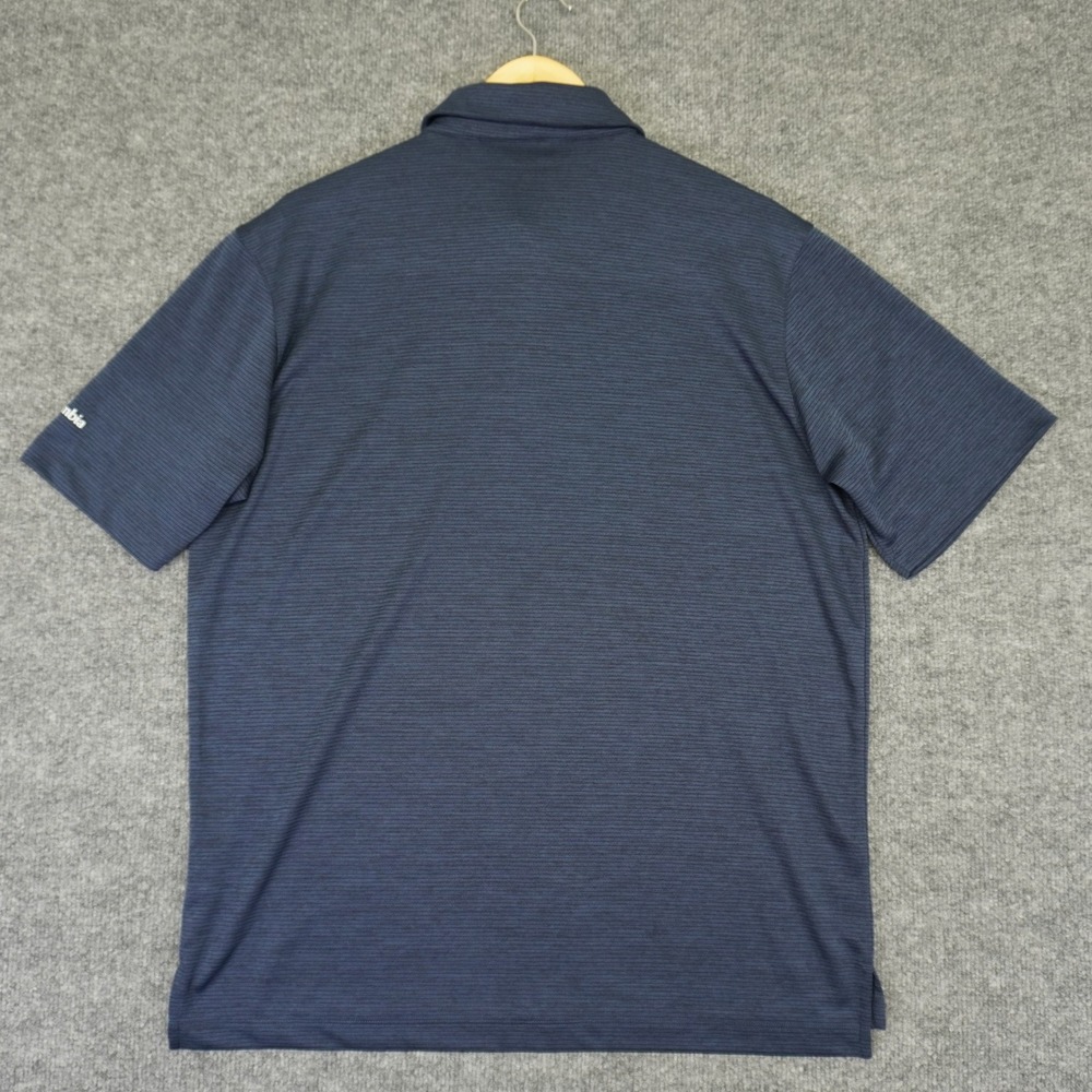 Denver Nuggets Columbia Polo Shirt Mens Large Navy Blue Omni-Wick Golf Striped - Picture 9 of 10